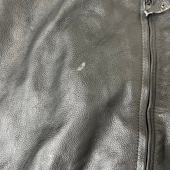 First Classics Genuine Leather Black Biker Jacket Mens Full Zip Black Size Large - Picture 7 of 15